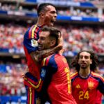 Jugadores de la selecci&oacute;n espa&ntilde;ola celebrando un gol en el Mundial 2026
