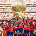 Jugadores de la selección española celebrando su victoria en el Mundial 2026