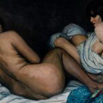 Pintura costera de Federico Molina mostrando dos figuras desnudas en un entorno íntimo.
