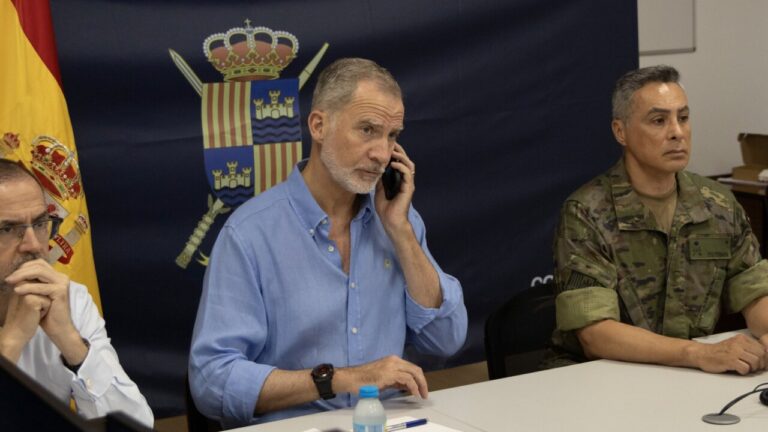 Felipe VI participando en reuni&oacute;n sobre incendios en Palma de Mallorca