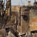 Restos de una finca afectada por un incendio en Binissalem