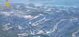 Vista a&eacute;rea de &aacute;reas afectadas por incendios forestales en Guadalajara y Zaragoza