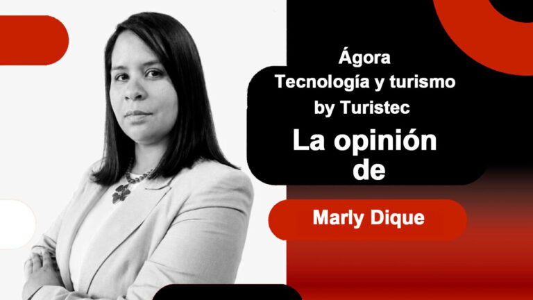 Marly Dique, experta en tecnología y turismo, compartiendo su opinión.