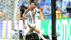 Lionel Messi celebrando un gol durante el Mundial 2026