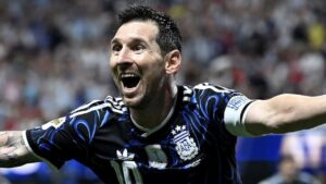 Lionel Messi celebrando un gol durante el Mundial 2026