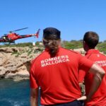 Helicóptero Sa Milana de Bombers de Mallorca en acción durante un simulacro