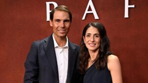 Rafael Nadal y Mery Perello en la premier del documental RAFA