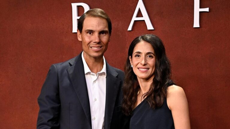 Rafael Nadal y Mery Perello en la premier del documental RAFA