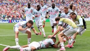 Jugadores de B&eacute;lgica celebrando un gol en el Mundial 2026