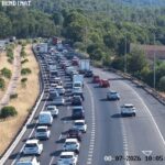 Tr&aacute;fico denso en la autopista de Andratx hacia Palma