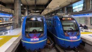Trenes SFM en la estaci&oacute;n listos para el festival Orgullosament Inca