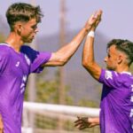 Jugadores del Atl&eacute;tico Baleares celebrando un gol en la pretemporada