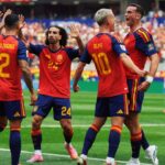 Jugadores de la selecci&oacute;n espa&ntilde;ola celebrando un gol en el Mundial 2026